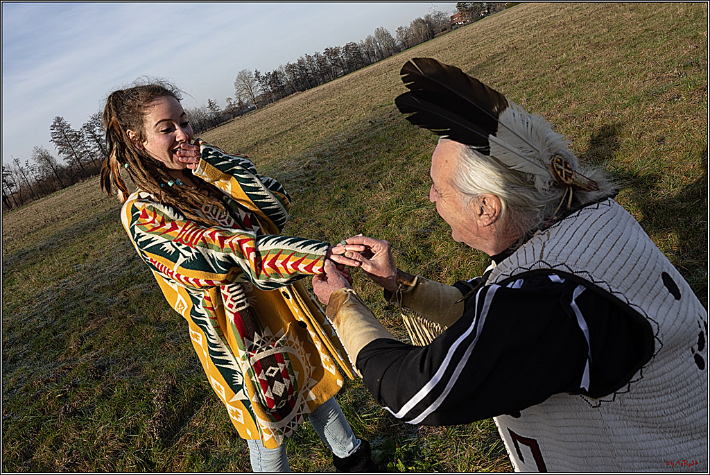 Cheyenne-Halbblut Hunting Wolf in der Falknerei Pierre Schmidt; Gymnich, 09.02.2023